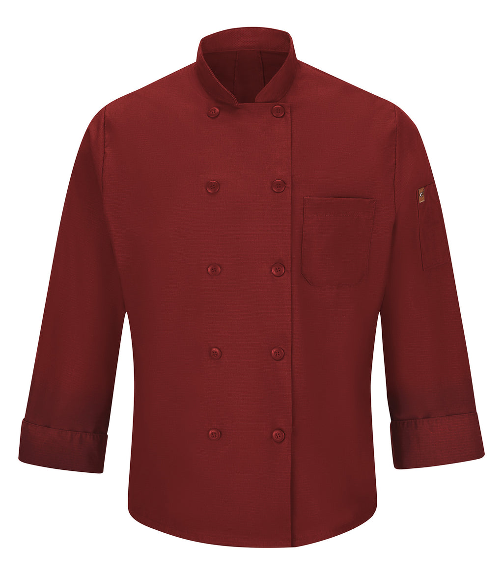 RED KAP&reg; CHEF DESIGNS&reg; CHEF COAT WITH OILBLOK + MIMIX™. 042X - Special Order - XPRESS Feature Item