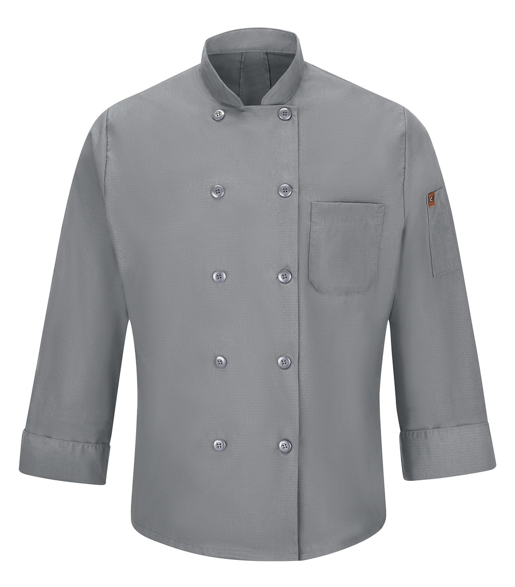 RED KAP&reg; CHEF DESIGNS&reg; CHEF COAT WITH OILBLOK + MIMIX™. 042X - Special Order - XPRESS Feature Item