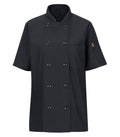 RED KAP&reg; CHEF DESIGNS&reg; LADIES' SHORT SLEEVE CHEF COAT WITH OILBLOK + MIMIX™. 045X - Special Order - Feature Item