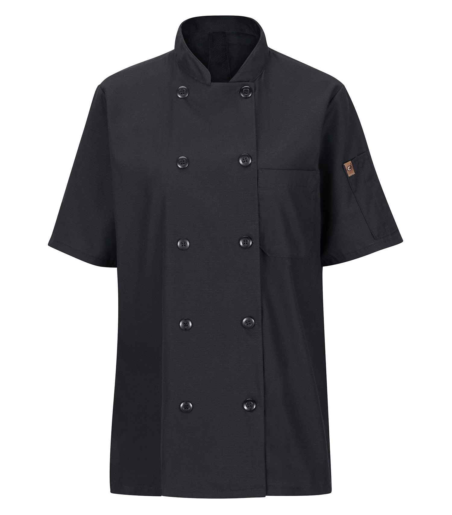 RED KAP&reg; CHEF DESIGNS&reg; LADIES' SHORT SLEEVE CHEF COAT WITH OILBLOK + MIMIX™. 045X - Special Order - Feature Item