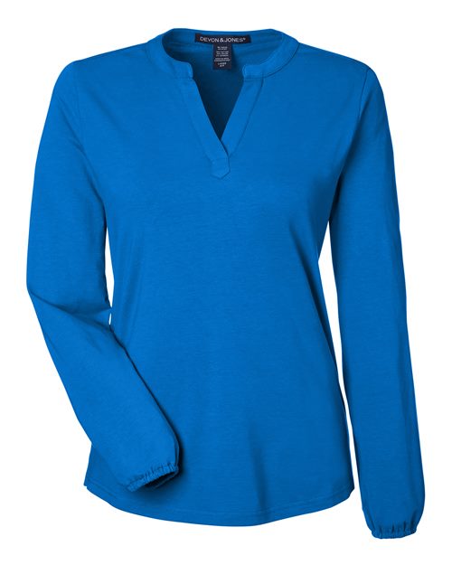 Devon & Jones Women's Raleigh Half-Placket Knit Top DP122W