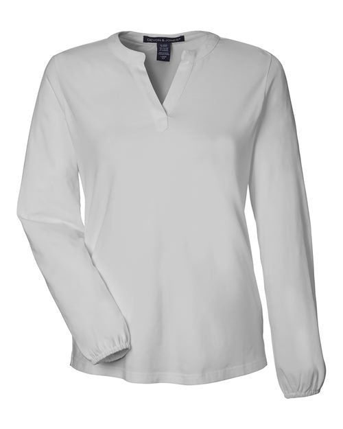 Devon & Jones Women's Raleigh Half-Placket Knit Top DP122W