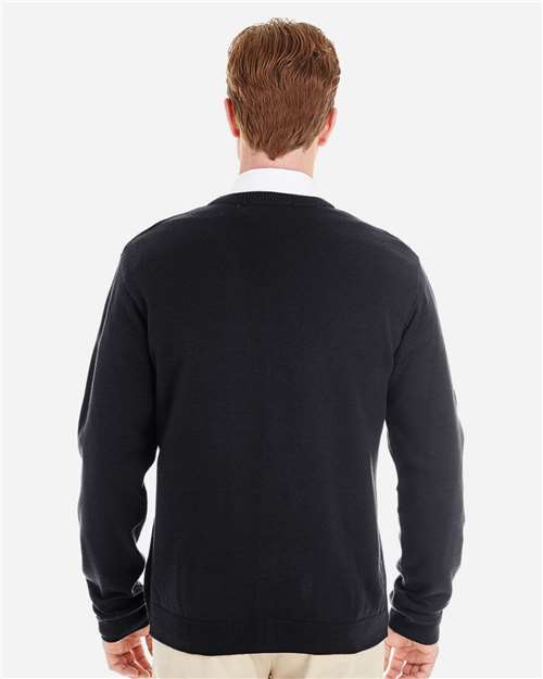 Harriton Men's Pilbloc™ V-Neck Button Cardigan Sweater M425