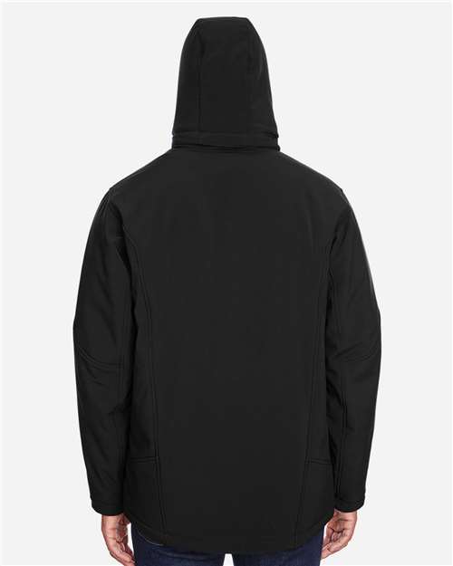 North End Men's Glacier Insulated Three-Layer Fleece Soft Shell Hood Jacket with Detachable Hood 88159