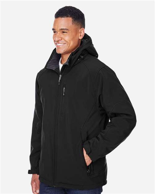 North End Men's Glacier Insulated Three-Layer Fleece Soft Shell Hood Jacket with Detachable Hood 88159