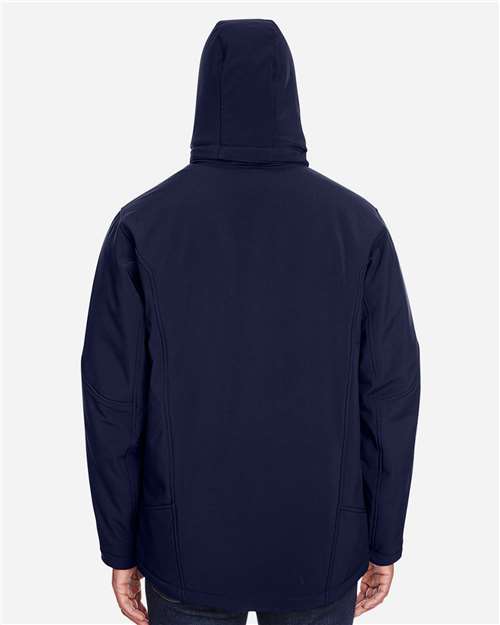 North End Men's Glacier Insulated Three-Layer Fleece Soft Shell Hood Jacket with Detachable Hood 88159