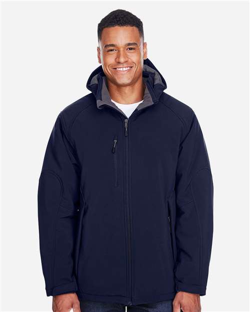 North End Men's Glacier Insulated Three-Layer Fleece Soft Shell Hood Jacket with Detachable Hood 88159