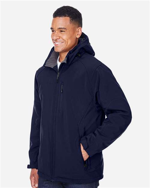 North End Men's Glacier Insulated Three-Layer Fleece Soft Shell Hood Jacket with Detachable Hood 88159