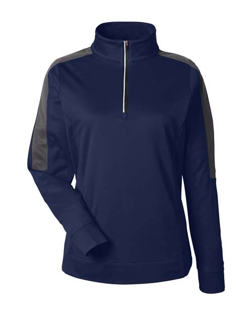 CORE365 Women's Market Snag Protect Mesh Colorblock Quarter-Zip Pullover CE404W