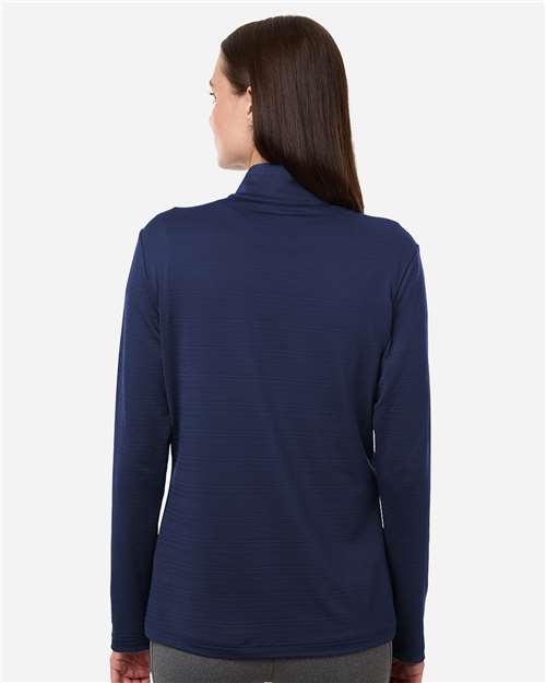 Adidas Women's Textured Stripe Quarter-Zip Pullover A709