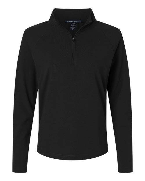 Devon & Jones Women's Seaton Pebble Textured Quarter-Zip Pullover DG402W