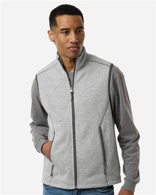 North End Men's Jasper Jacquard Fleece Vest NE731