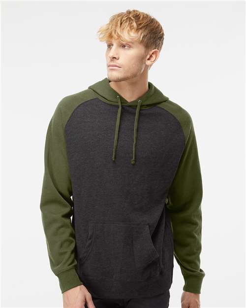 Independent Trading Co. Unisex Raglan Hooded Sweatshirt IND40RP