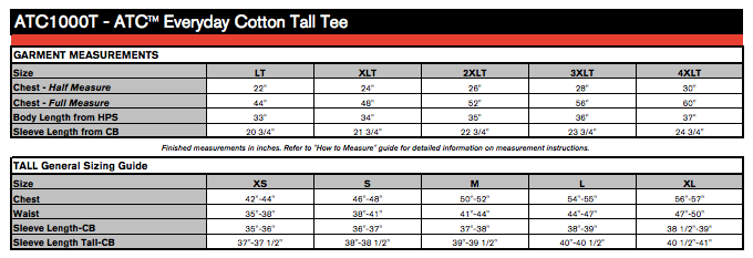 ATC™ EVERYDAY COTTON TALL TEE. ATC1000T image 3