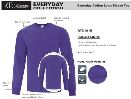 ATC™ EVERYDAY COTTON LONG SLEEVE TEE. ATC1015 image 1
