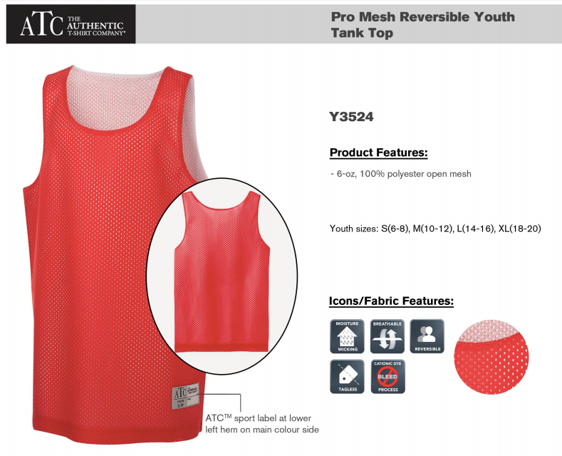 ATC™ PRO MESH REVERSIBLE YOUTH TANK TOP. Y3524 image 1