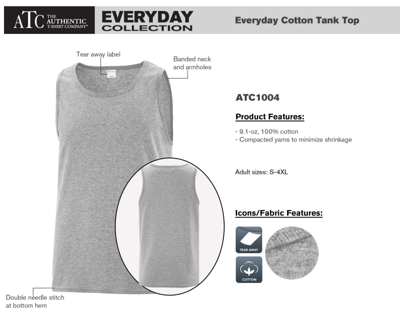 ATC™ EVERYDAY COTTON TANK TOP. ATC1004 image 1