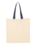 Q-Tees Economical Tote with Contrast-Color Handles QTB6000