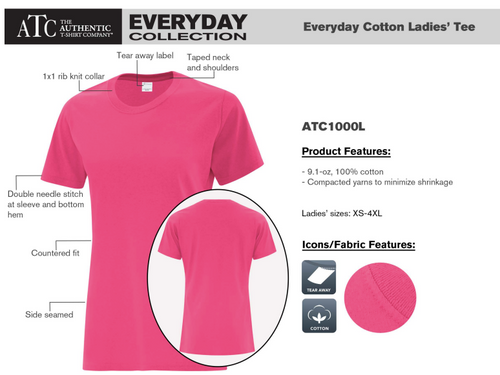 ATC™ EVERYDAY COTTON LADIES' TEE. ATC1000L image 1
