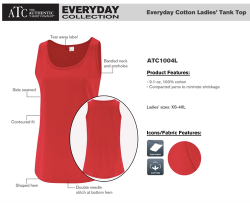 ATC™ EVERYDAY COTTON LADIES' TANK TOP. ATC1004L image 1