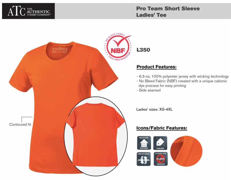 ATC™ PRO TEAM SHORT SLEEVE LADIES' TEE. L350 image 1