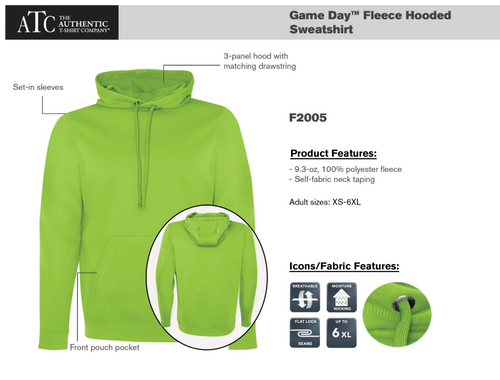 ATC™ GAME DAY™ FLEECE HOODED SWEATSHIRT. F2005 image 1