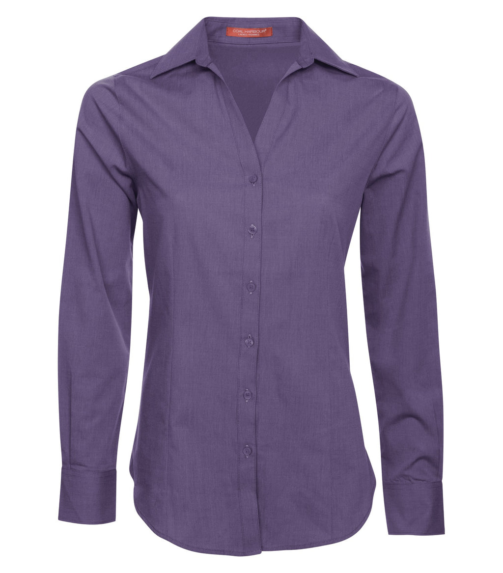 COAL HARBOUR® TEXTURED CROSSHATCH WOVEN LADIES' SHIRT