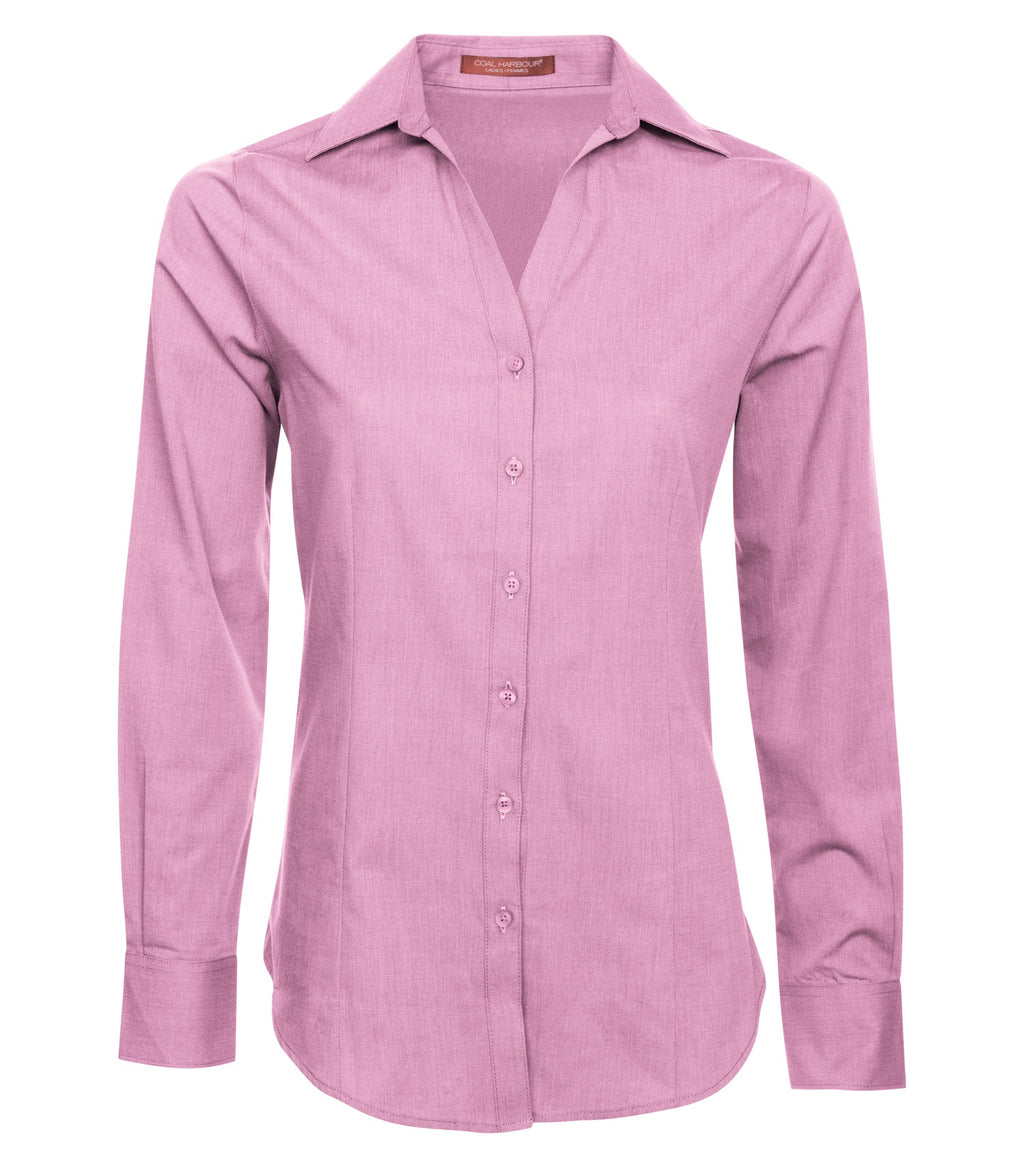 COAL HARBOUR® TEXTURED CROSSHATCH WOVEN LADIES' SHIRT