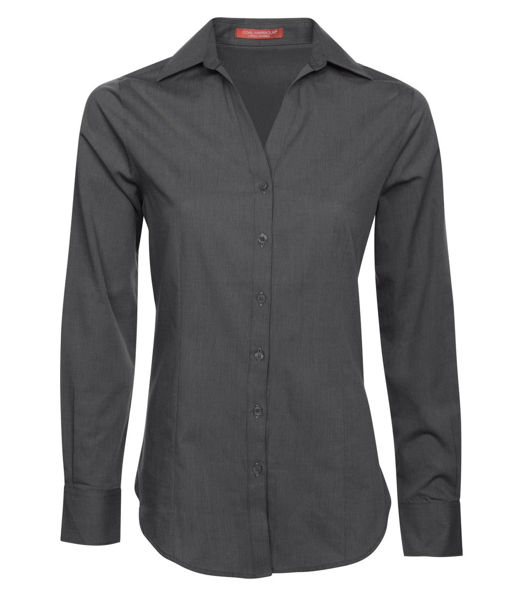COAL HARBOUR® TEXTURED CROSSHATCH WOVEN LADIES' SHIRT