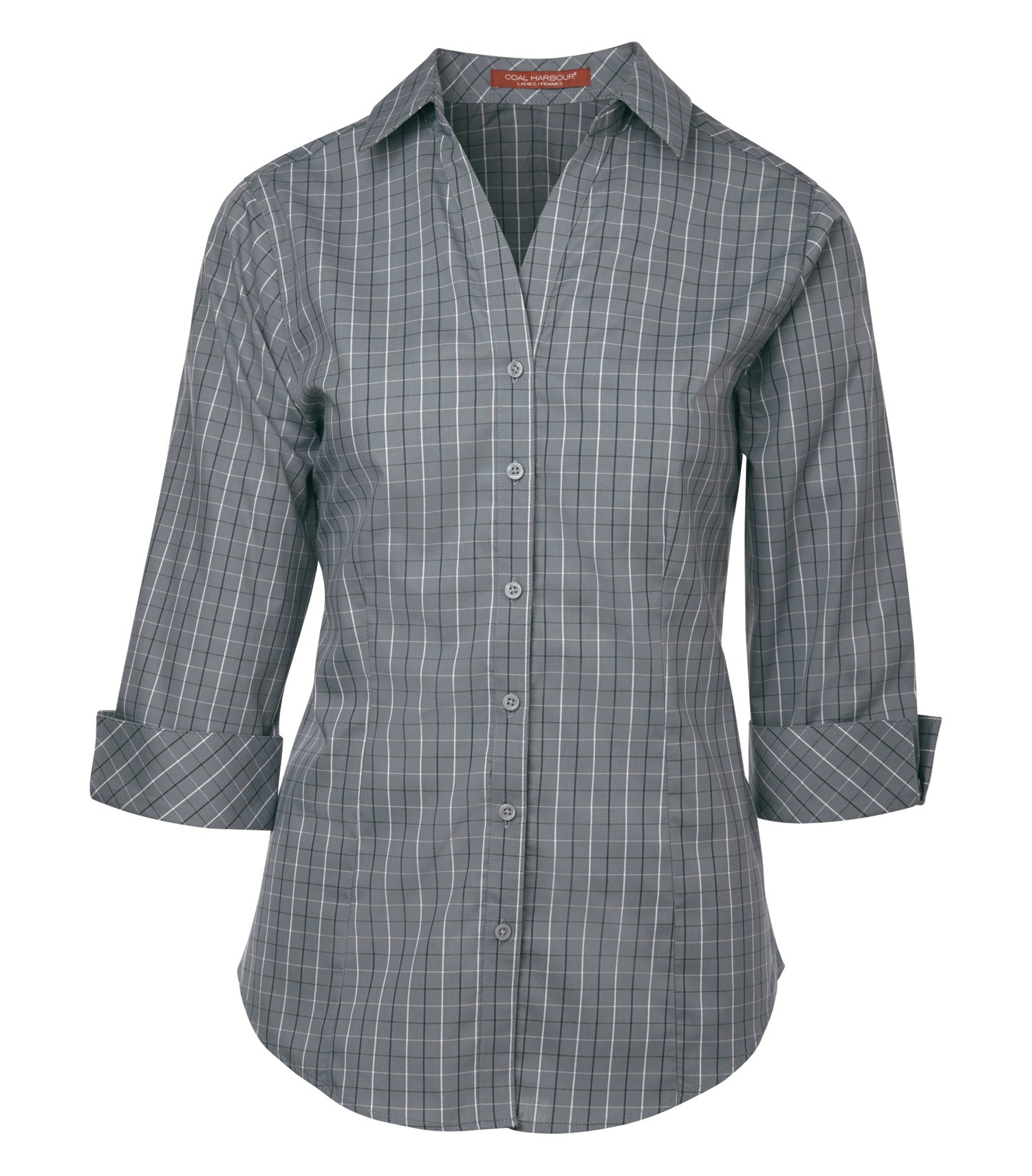 COAL HARBOUR® TATTERSALL CHECK WOVEN LADIES' SHIRT