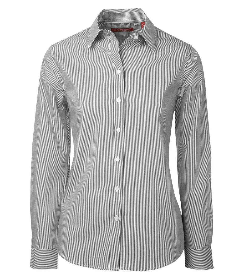 COAL HARBOUR® MINI STRIPE STRETCH WOVEN LADIES' SHIRT