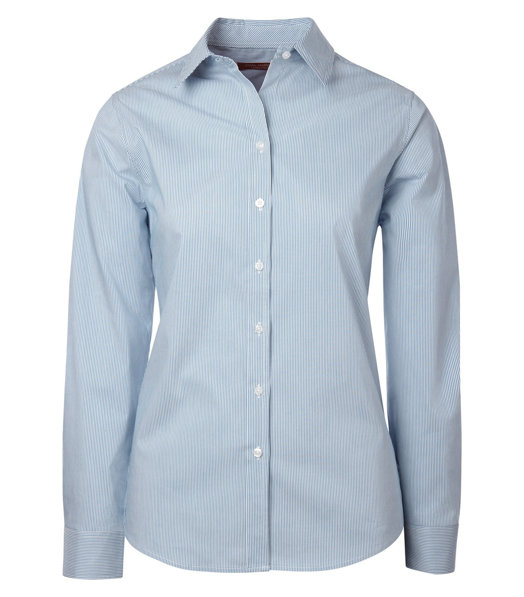 COAL HARBOUR® MINI STRIPE STRETCH WOVEN LADIES' SHIRT